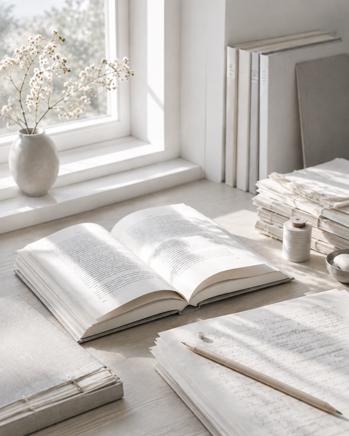 Открытая книга на столе