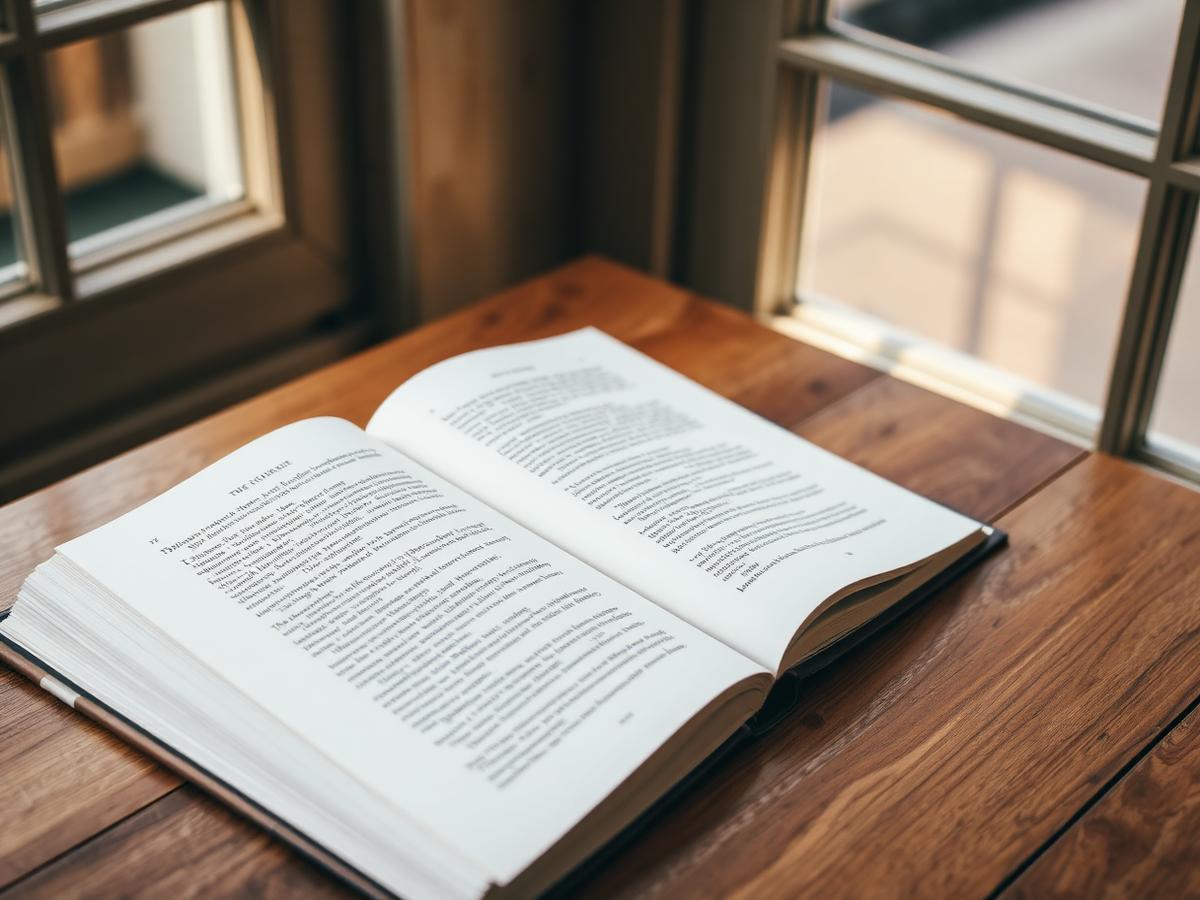 Открытая книга на столе